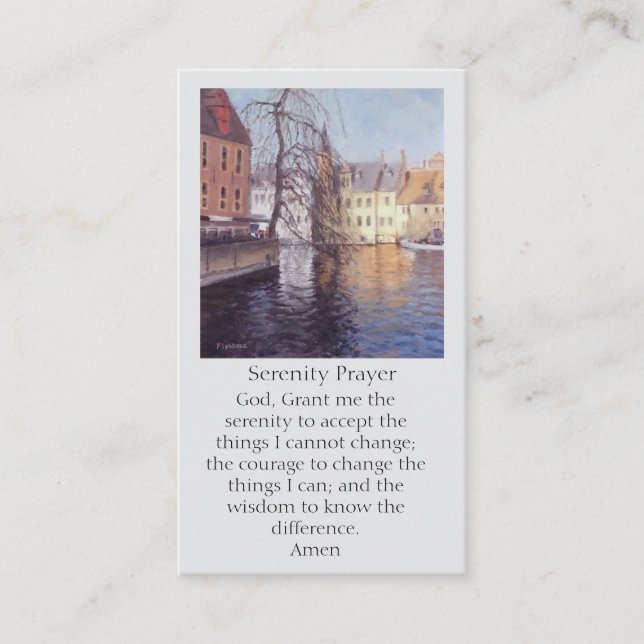 Bruges Canal Blues Orange Purples Beileid Gebet Visitenkarte (Vorderseite)