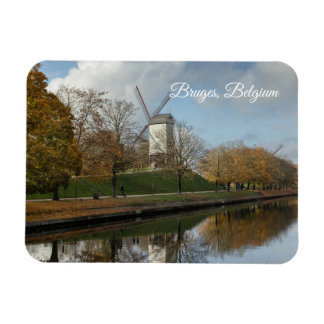Bruges Windmills Autumn Reflections Magnet