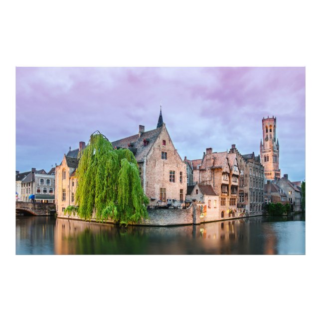 Brügge Altstadt und Belfischer Turm Fotodruck (Vorne)