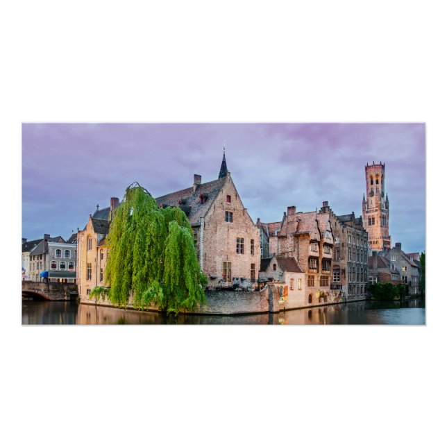 Brügge Altstadt und Belfischer Turm Poster (Vorderseite)