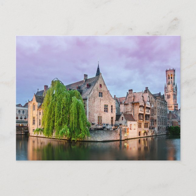 Brügge Altstadt und Belfischer Turm Postkarte (Vorderseite)