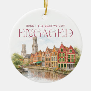 Brügge Belgien Aquarell Verlobungsfoto Keramik Ornament