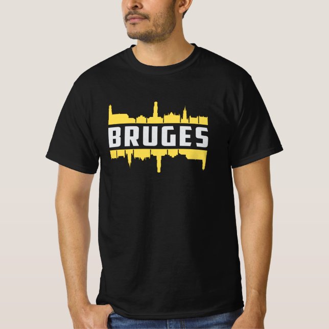 Brügge Belgien City Skyline Cityscape Funny Gift T-Shirt (Vorderseite)