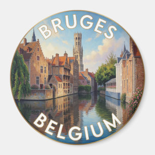 Brügge Belgien mittelalterliche Kanallandschaft Magnet