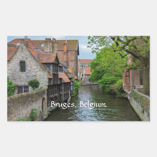 Brügge, Belgien Rechteckiger Aufkleber (Vorderseite)