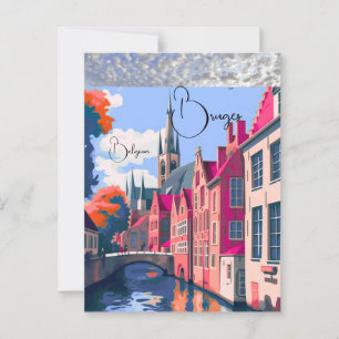 Brügge Belgien Reise Druck Wanddekoration Wandkuns Postkarte