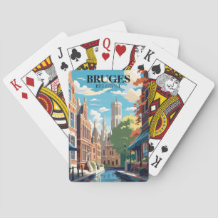 Brügge Belgien Reise Illustration Spielkarten