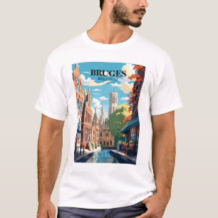 Brügge Belgien Reise Illustration T-Shirt