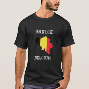 Brugge Belgium Vintag Belgium Flag Map Design T-Shirt