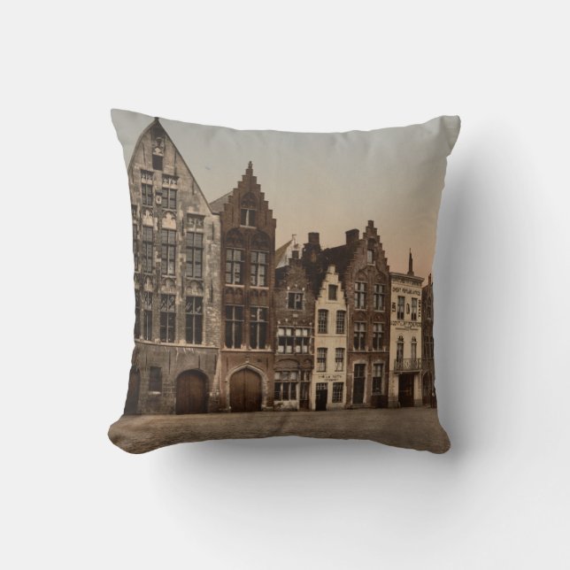 Brügge-Bibliothek, Belgien Kissen (Vorderseite)