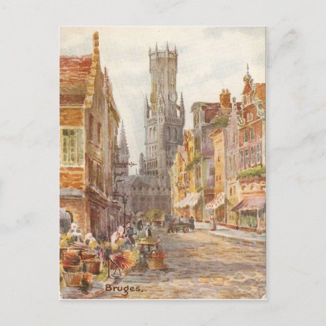 Brügge, der Carrillion-Turm Postkarte (Vorderseite)