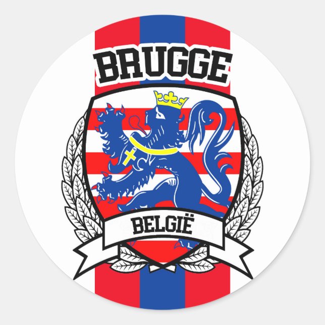 Brügge Runder Aufkleber (Vorderseite)