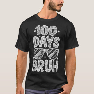 Bruh 100. Days of School Student Sungles Boys Kid T-Shirt