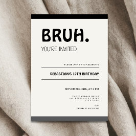 Bruh 12th Birthday Invitation Teens Boy Party Einladung