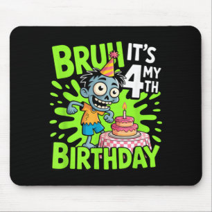 Bruh 4. Geburtstag 4 Jahre alt Geburtstag Hallowee Mousepad