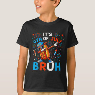 Bruh 4. Juli Jungen Kinder Hotdog Lustig vierter J T-Shirt