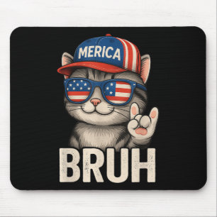 Bruh 4. Juli Niedlich Cat American Patrioti Mousepad
