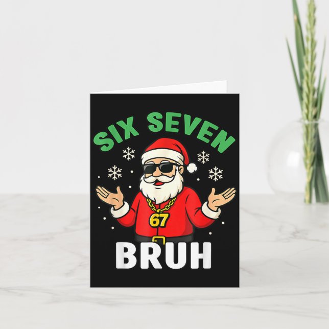 Bruh 67 Christmas Santa Six Seven 6 7 Boys Christm Karte (Vorderseite)