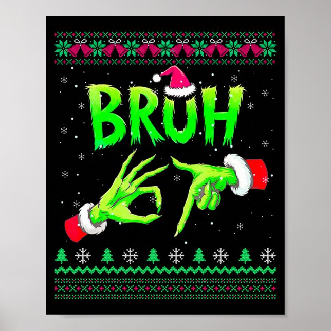 Bruh 67 Christmas Ugly Sweater Six Seven Meme 6 7  Poster (Vorne)
