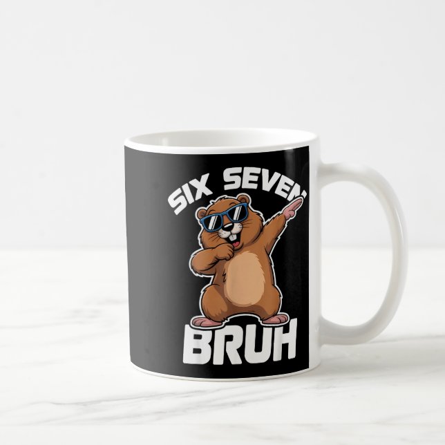 Bruh 67 Funny Groundhog 6-7 Meme Pyjamas Boys Girl Kaffeetasse (Rechts)