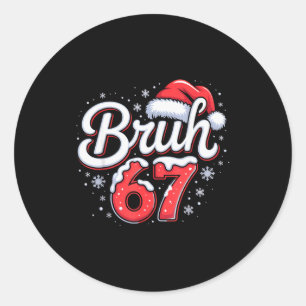 Bruh 67 Jungen Weihnachts-Pyjamas Teenager Jungen  Runder Aufkleber