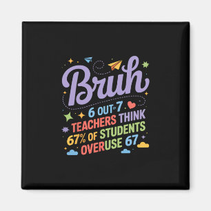 Bruh 67 Lehrer Meme Lustiger Schulwitz  Magnet