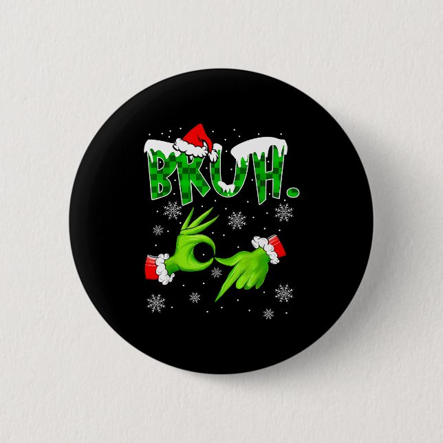 Bruh 67 Six Seven 6 7 Meme Weihnachten Lustig Gen  Button (Vorderseite)