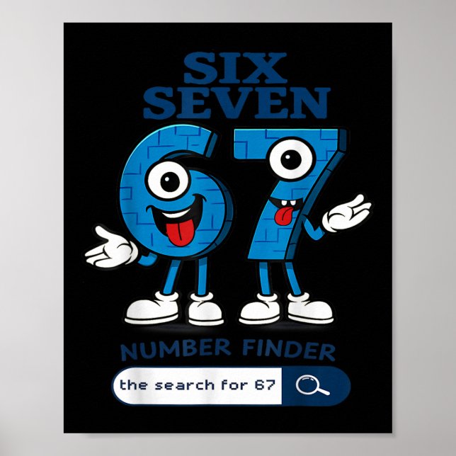 Bruh 67 Six Seven 6-7 Talian Brainrot Meme For Kid Poster (Vorne)