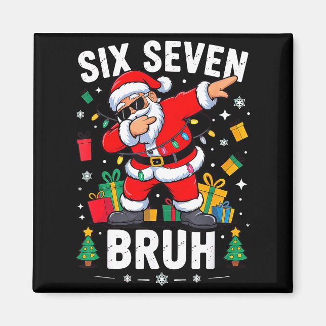 Bruh 67 Six Seven Santa Dabbing Christmas  Magnet (Vorne)