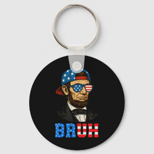 Bruh Abraham Lincoln Patriotic 4. Juli Men Boy Schlüsselanhänger