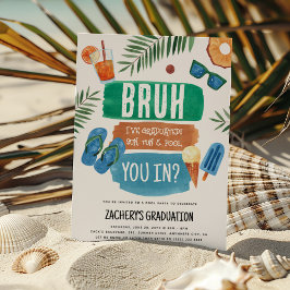 Bruh-Abschluss-Poolparty Einladung