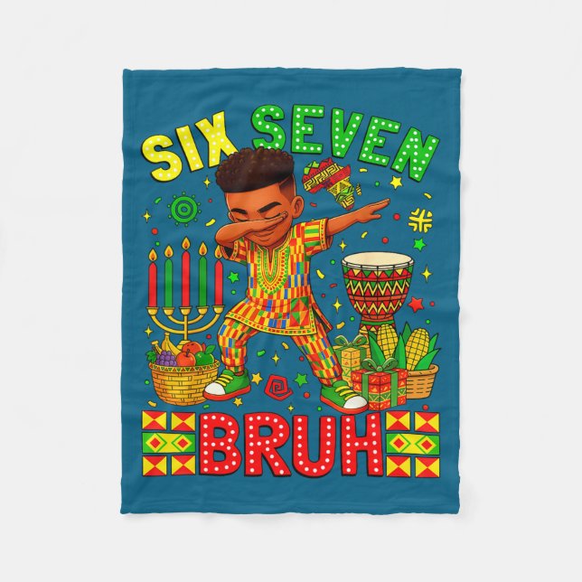 Bruh American Black History 67 Seven African Dabbi Fleecedecke (Vorderseite)