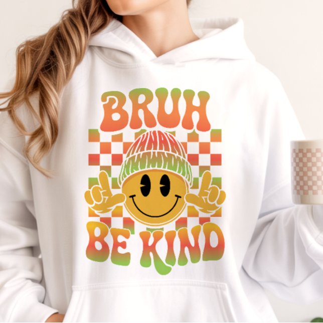 Bruh Be Kind Happy Face Beanie Tropischer Gradient Hoodie (Von Creator hochgeladen)