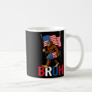 Bruh Bigfoot Fireworks American Flag Patriotic 4. Kaffeetasse