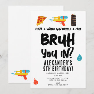 Bruh, bist du da? Boy Teenager Birthday Sommerspie Einladung