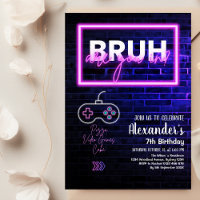 Bruh, bist du da? Neon Arcade Video Games Boy Birt