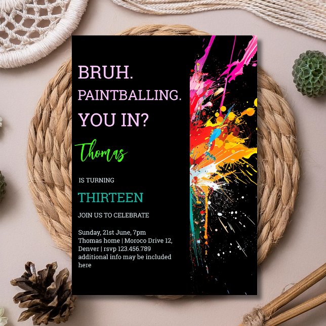 Bruh, bist du da? Paintball-Geburtstag? Einladung (Von Creator hochgeladen)
