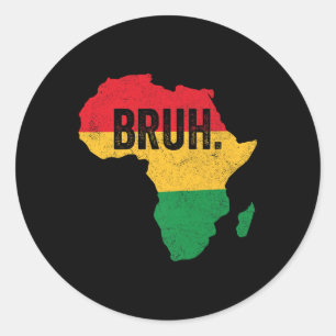 Bruh Boys kids African American Funny Black Histor Runder Aufkleber