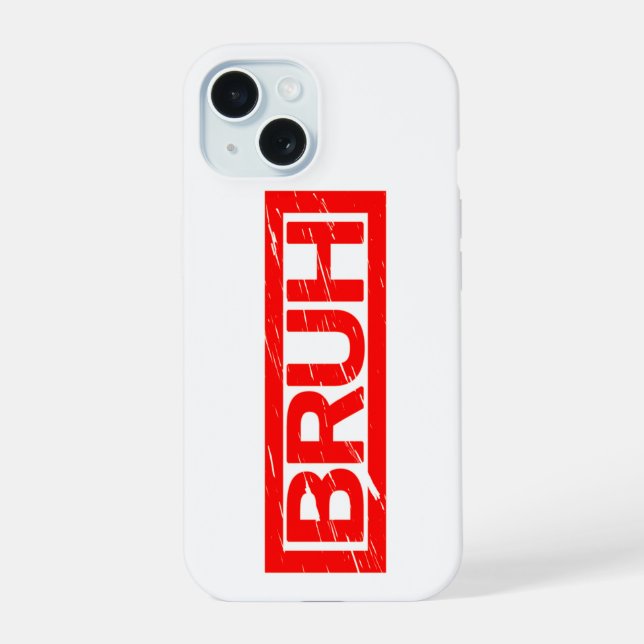 Bruh Briefmarke iPhone 15 Hülle (Rückseite)