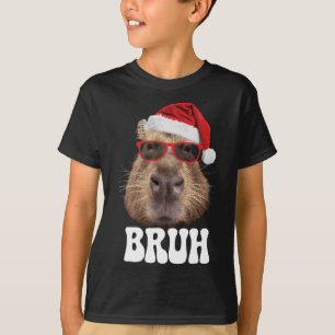 Bruh Capyra Lustige Mütze Weihnachtsmann Weihnacht T-Shirt