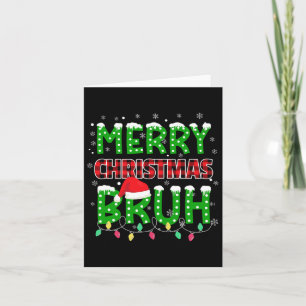 Bruh Christmas Red Kariert Teens Boys Kids Xmas Pa Karte