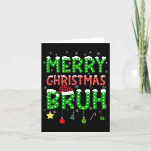 Bruh Christmas Red Kariert Teens Boys Kids Xmas Pa Karte