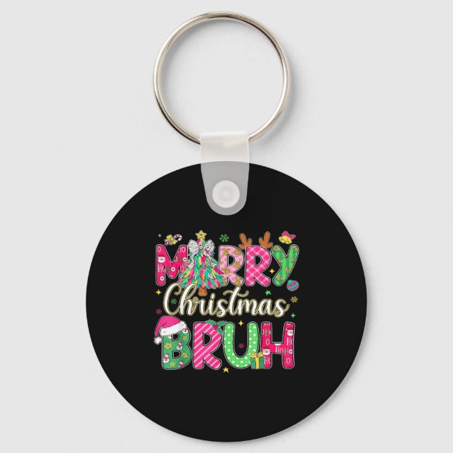 Bruh Christmas Shirt Kids Xmas Men Teen Boys Funny Schlüsselanhänger (Vorderseite)
