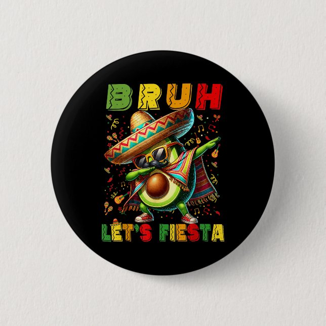 Bruh Dab Avocado Poncho Lasse Fiesta Kids Boys Cin Button (Vorderseite)