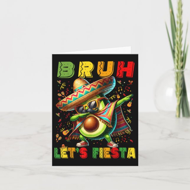 Bruh Dab Avocado Poncho Lasse Fiesta Kids Boys Cin Karte (Vorderseite)