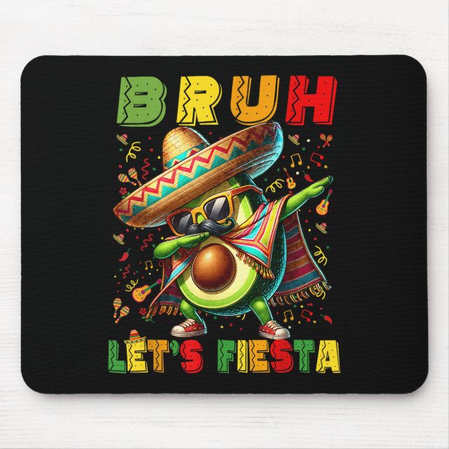Bruh Dab Avocado Poncho Lasse Fiesta Kids Boys Cin Mousepad (Vorne)