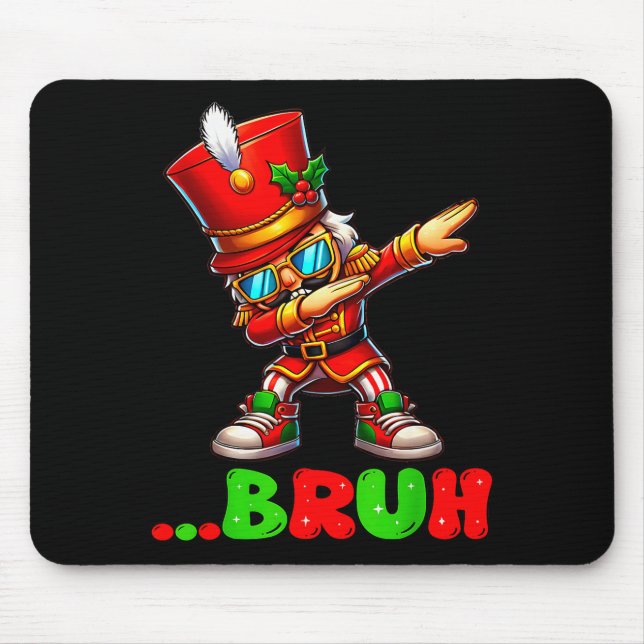 Bruh Dab Nutcracker Funny Kids Boys Mens Christmas Mousepad (Vorne)