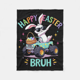Bruh Dabbing Bunny Frohe Ostern Monster Truck Lieb Fleecedecke