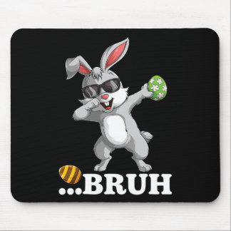Bruh Dabbing Bunny Funny Mens Kids Boys Easter Day Mousepad