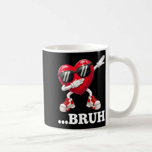 Bruh Dabbing Heart Funny Kids Boys Mens Valentine  Kaffeetasse (Rechts)